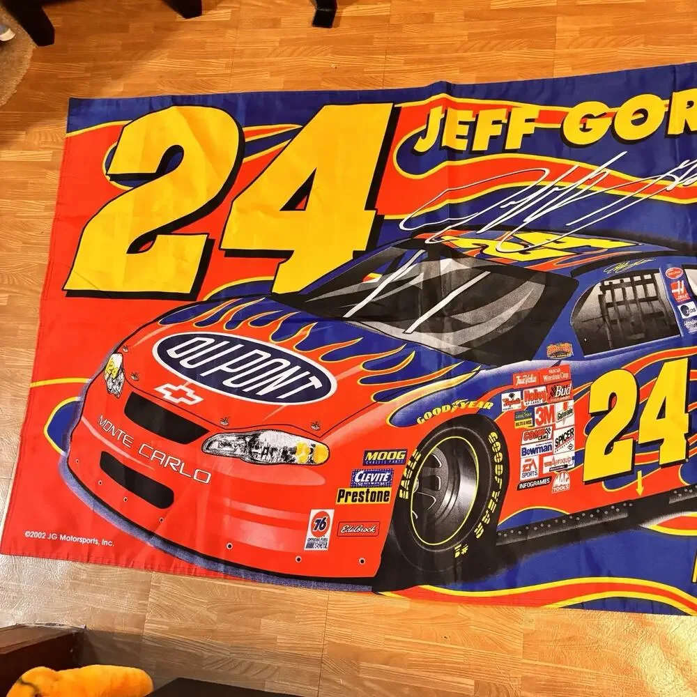 Vintage 2002 Jeff Gordon #24 DuPont NASCAR Racing Flag Banner 60x35 Hendrick